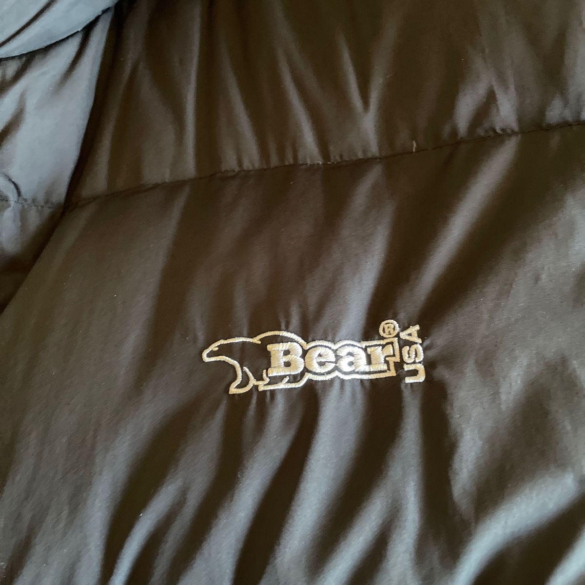 【3L】ベアー/Bear USA ダウンジャケット 刺繍ロゴブラック大きいサイズ