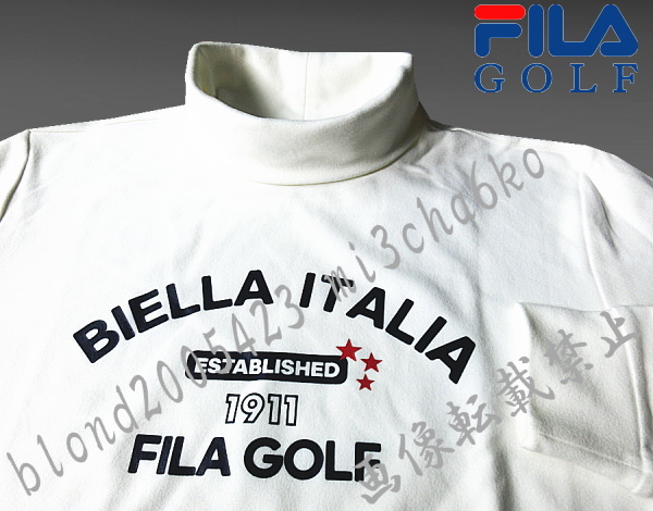 ■新品【FILA GOLF】フィラゴルフ HEAT-INSULATING保温 タートルネック長袖シャツ■OW/LL(XL)_画像1