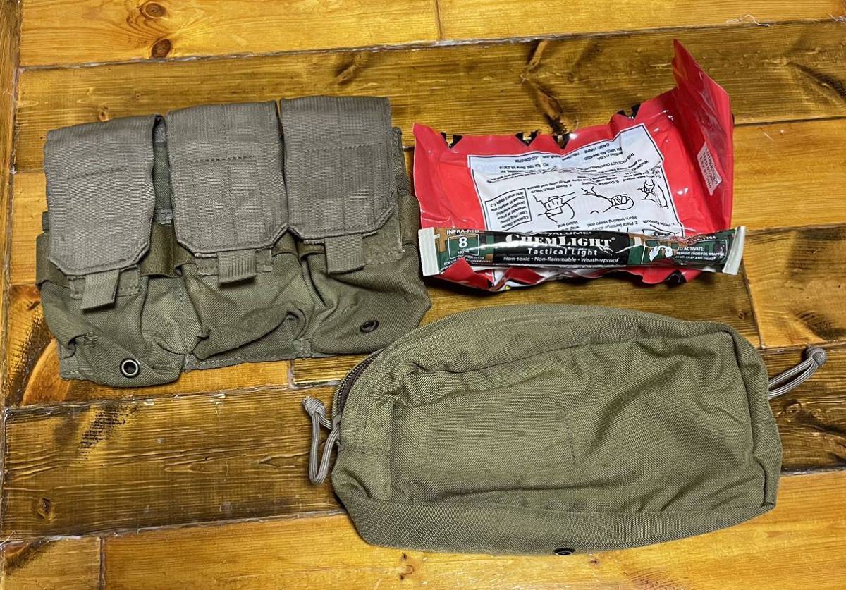  the truth thing eagle khaki color M4 Triple magazine pouch utility pouch other freebie set SFLCS MLCS the US armed forces discharge goods 