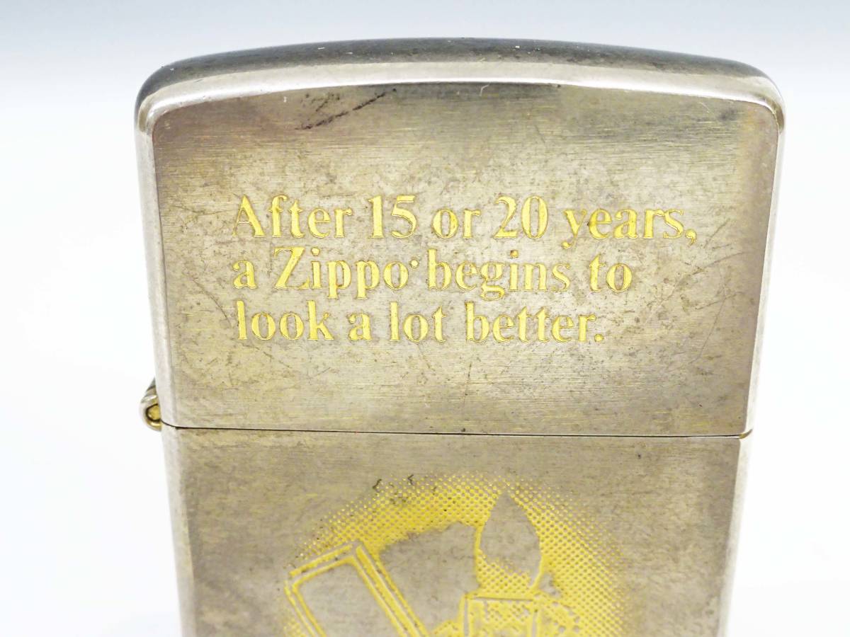 ●(KC) ZIPPO ジッポ After 15 or 20 years a Zippo begins to look a lot better 1993年製 着火未確認 喫煙グッズ ヴィンテージ ライター _画像2