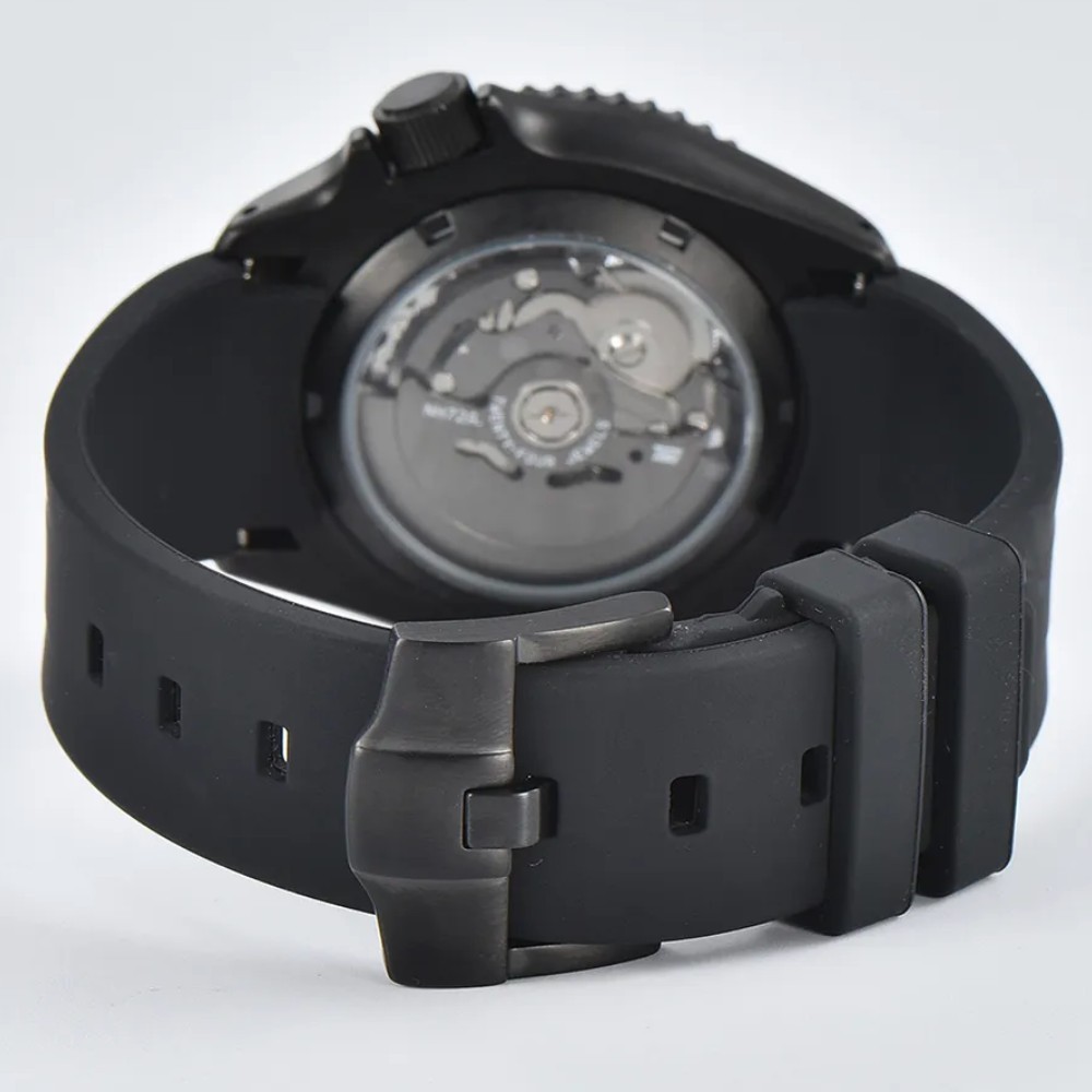 NH72 A MOD 高品質 自動巻 腕時計 スケルトン ブラック ステンレス 高級腕時計 日本未発売 ダイバーズウォッチ_画像4