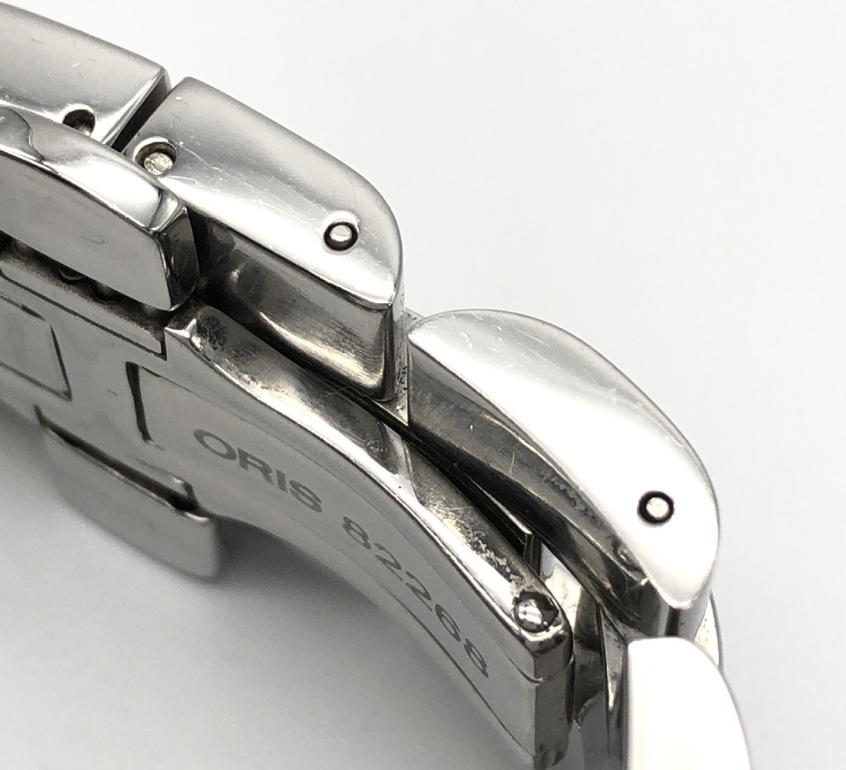 稼働品 ORIS オリス 腕時計 レクタンギュラー 7538 デイデイト スクエア 自動巻き AT メンズ シルバー文字盤 裏スケ ステンレス_画像8