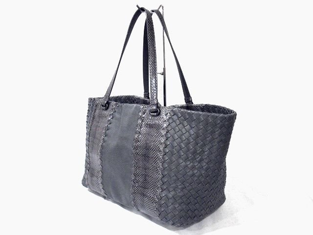 ◆超美品◆BOTTEGA VENETA ボッテガヴェネタ*本革*イントレチャート/パイソン*トートバッグ*肩掛け可*ハンドバッグ*メンズ*取説*イタリア製_画像3