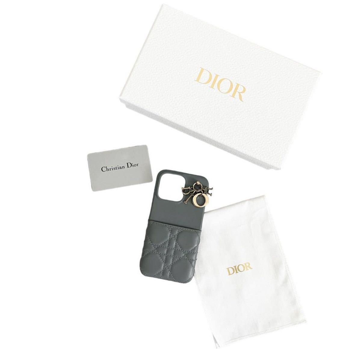 早い者勝ち Christian Dior レディディオール iPhone13proケース カナージュ ブルーグレー
