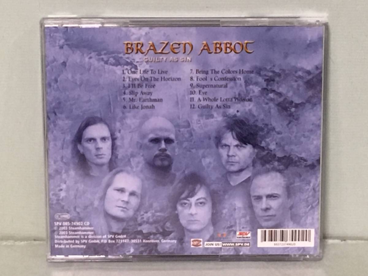 BRAZEN ABBOT / GUILTY AS SIN　　　ドイツ盤CD_画像2