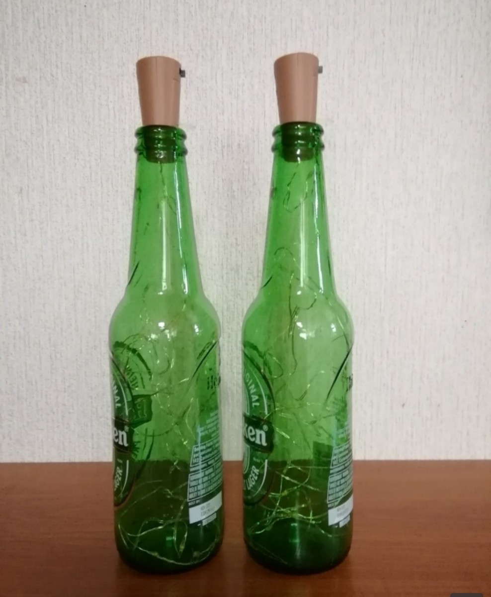 【非売品　１本～12本迄対応　１本1100円　Heineken　ハイネケン　アメリカ製ボトル　　空ビン中古　インテリアボトルランプ　ゆうパック】_画像6