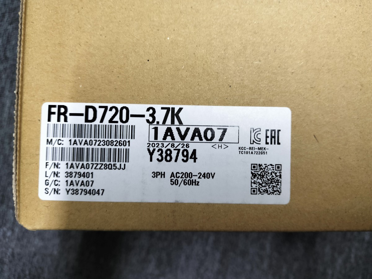 三菱インバータ FR-D720-3.7K 新品未使用品