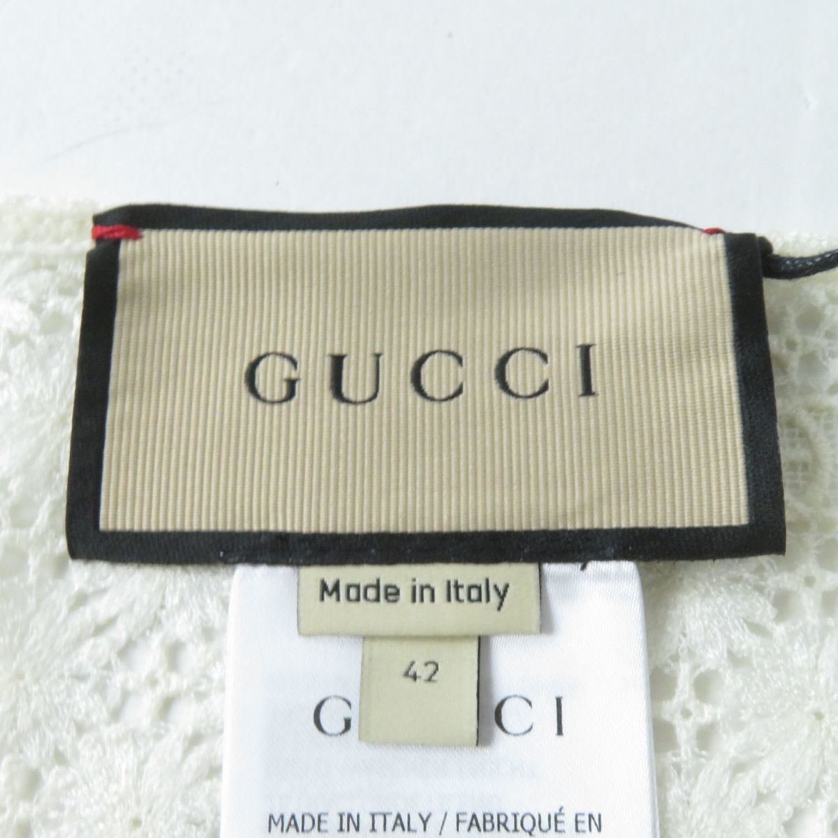  unused goods *2023 year regular price 165000 jpy regular goods Gucci 739432 double G flower re- Stop Short sleeve ivory 42 Italy made tag attaching 