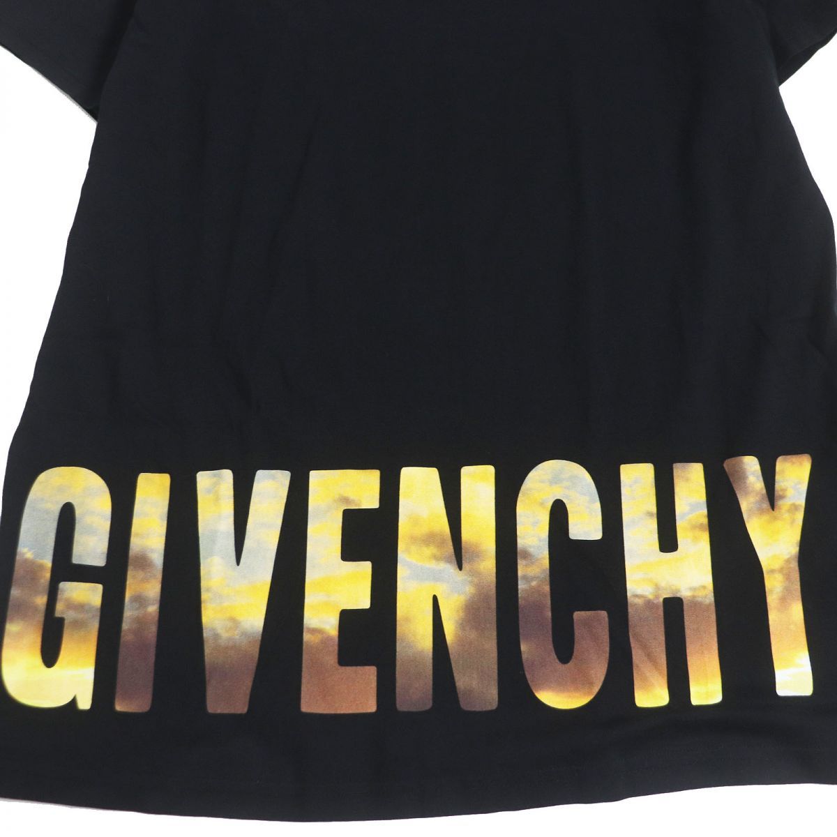 美品□GIVENCHY/ジバンシィ コットン100％ ロゴプリント クルーネック 半袖 ショートスリーブ Tシャツ/カットソー ブラック XXS 正規品_画像4