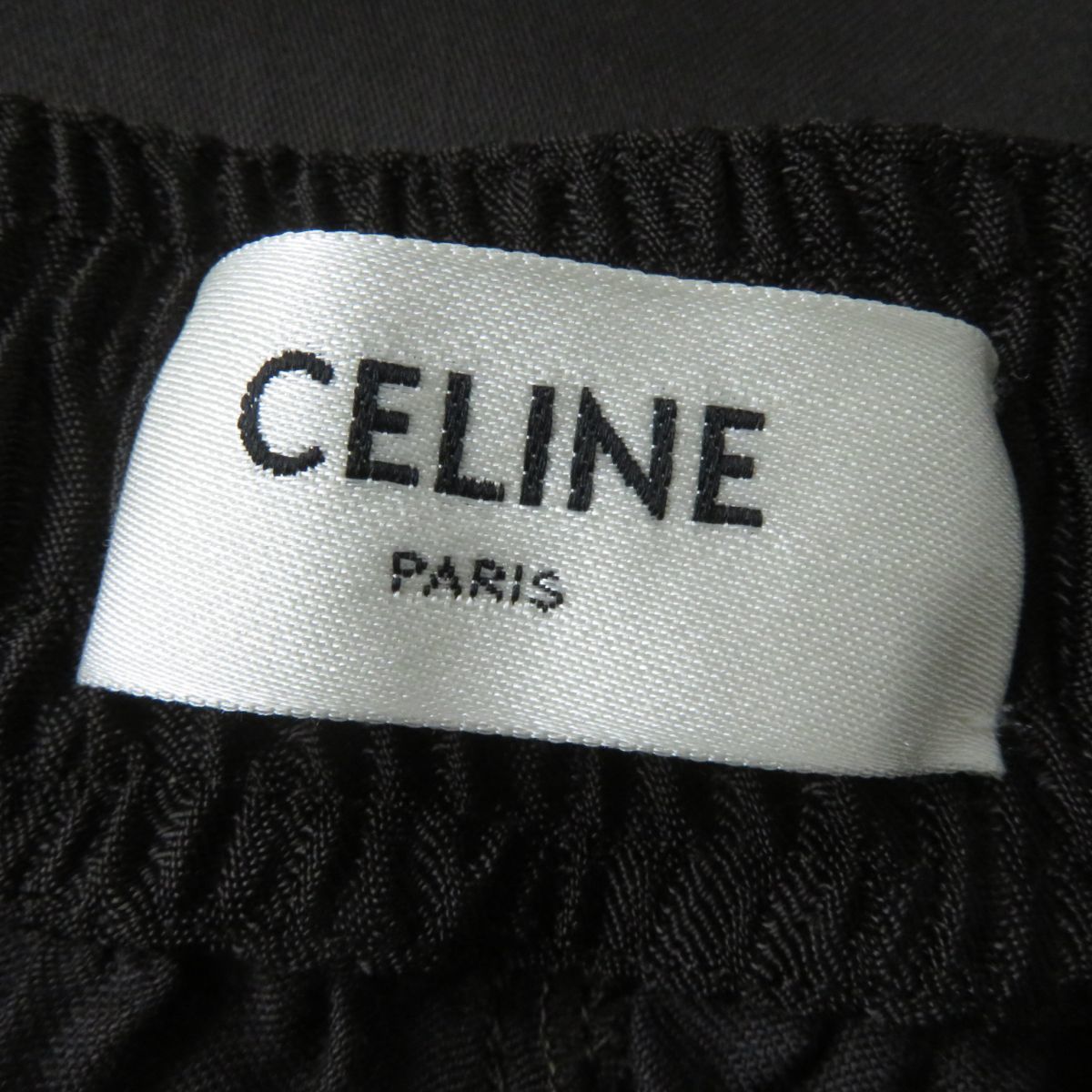 美品☆正規品 CELINE セリーヌ 2P535164I 2021年 ロゴワッペン付 サイドライン ワイドパンツ/ボトムス ブラウン 40 レディース イタリア製_画像8