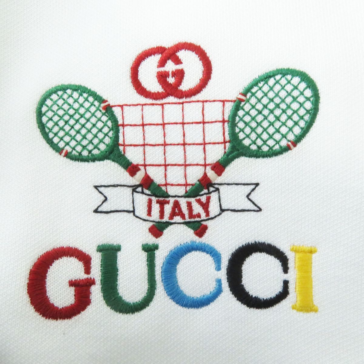 極美品◎正規品 イタリア製 GUCCI グッチ 19SS 573990 レディース テニスロゴエンブロイダリー プリーツ ドレス／ワンピース ホワイト 白 M_画像6