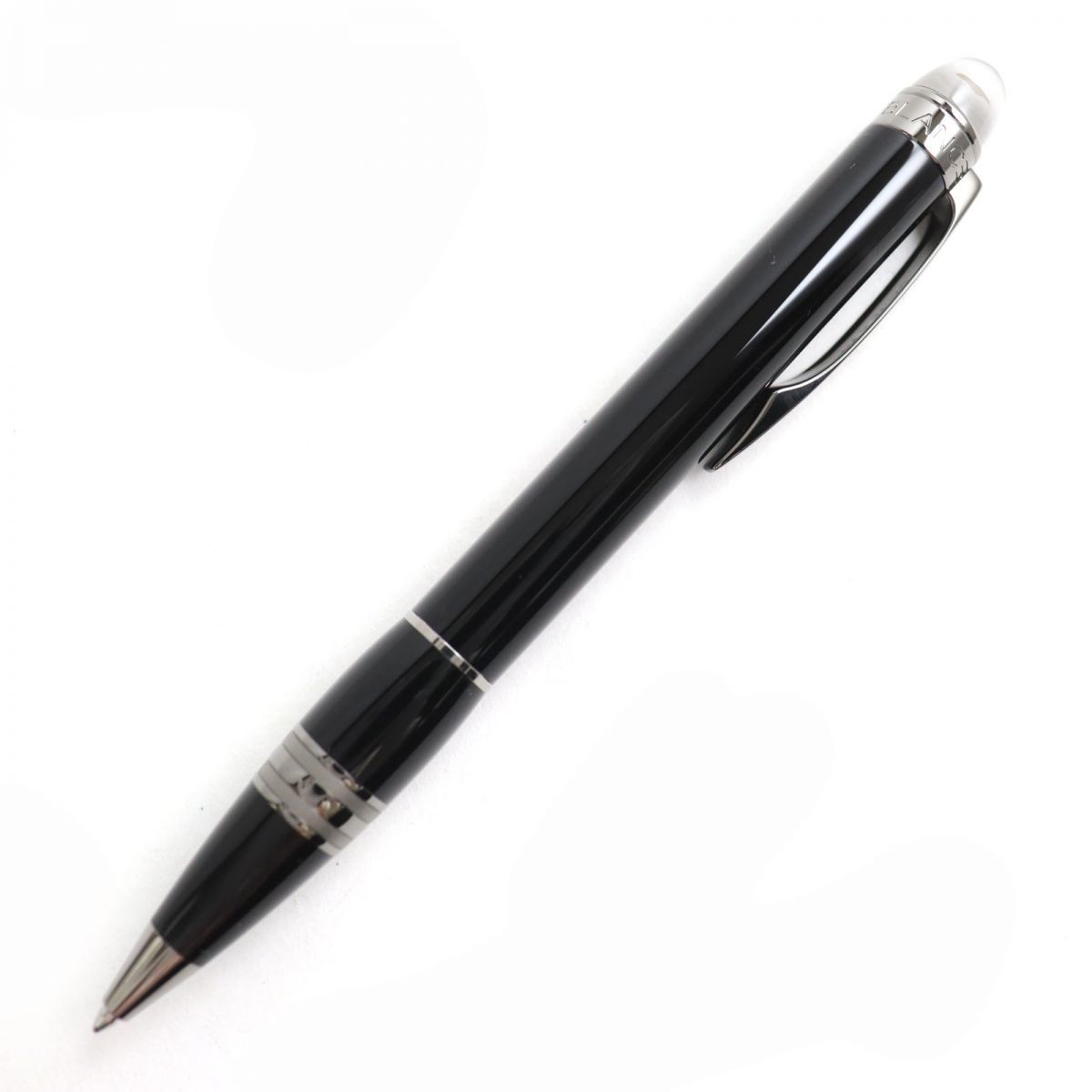 極美品△MONTBLANC モンブラン スターウォーカー ホワイトスター ツイスト式 ボールペン ブラック×ガンメタリック ドイツ製 筆記◎ 箱付き