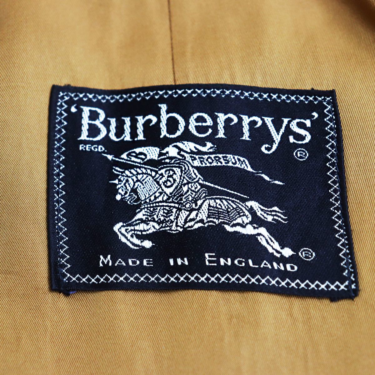 美品●Burberrys バーバリー ヴィンテージ 比翼仕立て ロング丈 ステンカラーコート ベージュ L～XL相当 イングランド製 メンズ_画像6