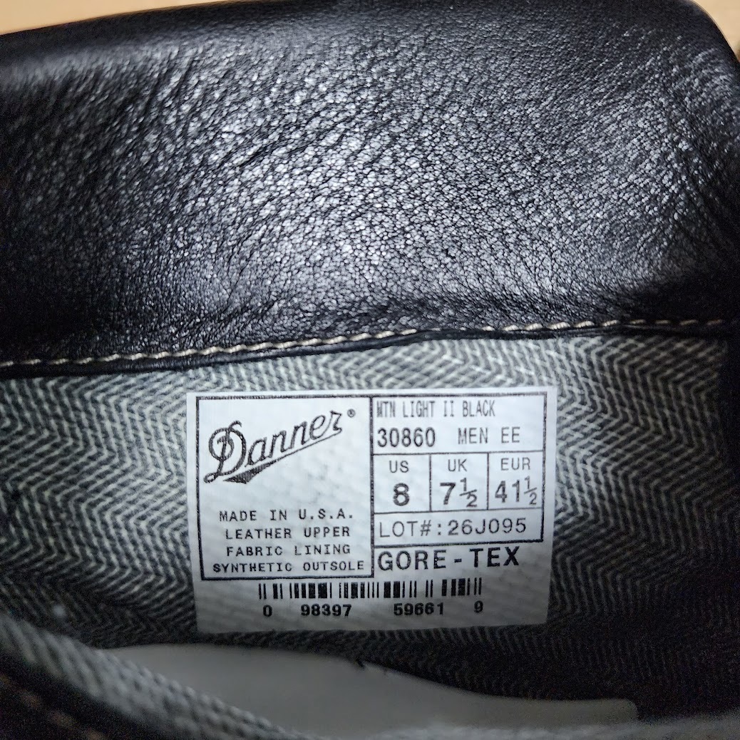 Danner MTM LIGHT 2 BLACK ダナー マウンテンライト 黒 26cm US8 30860 ゴアテックス ABC買収前 Made in USA_画像8