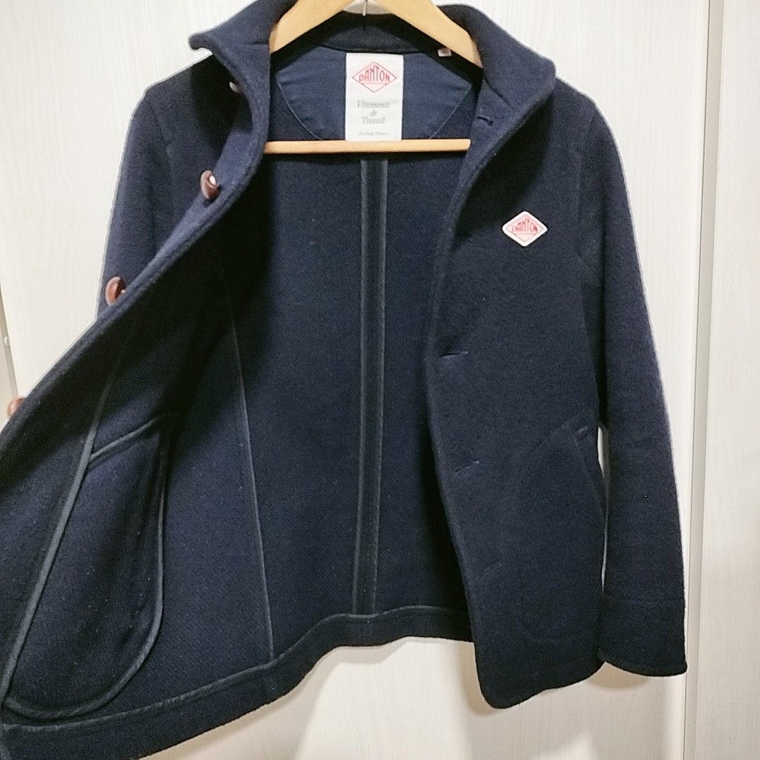 danton ダントン ノーカラー コート ウールモッサコート danton ダントン ノーカラー コート ウールモッサコート