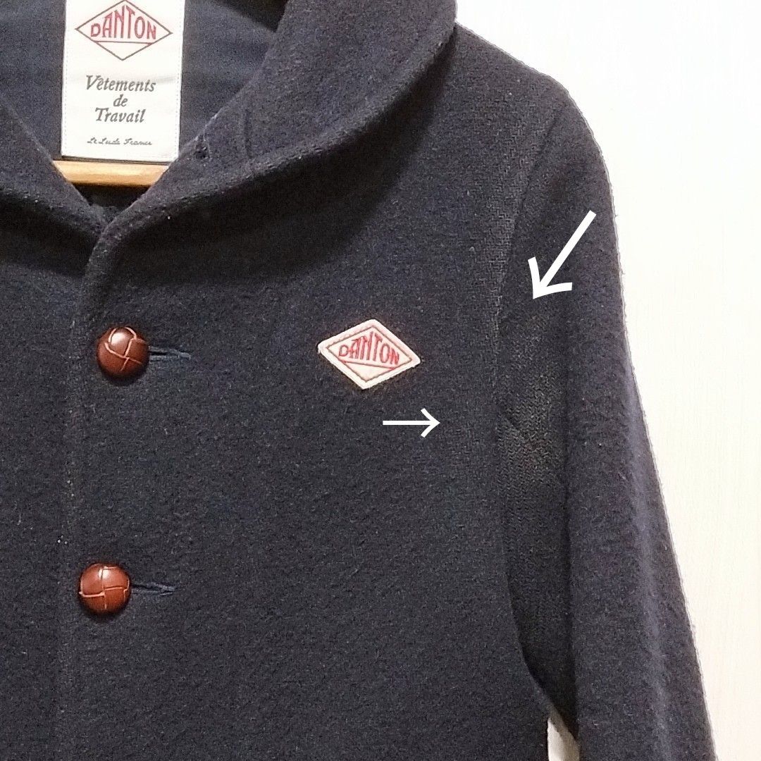 danton ダントン ノーカラー コート ウールモッサコート danton ダントン ノーカラー コート ウールモッサコート
