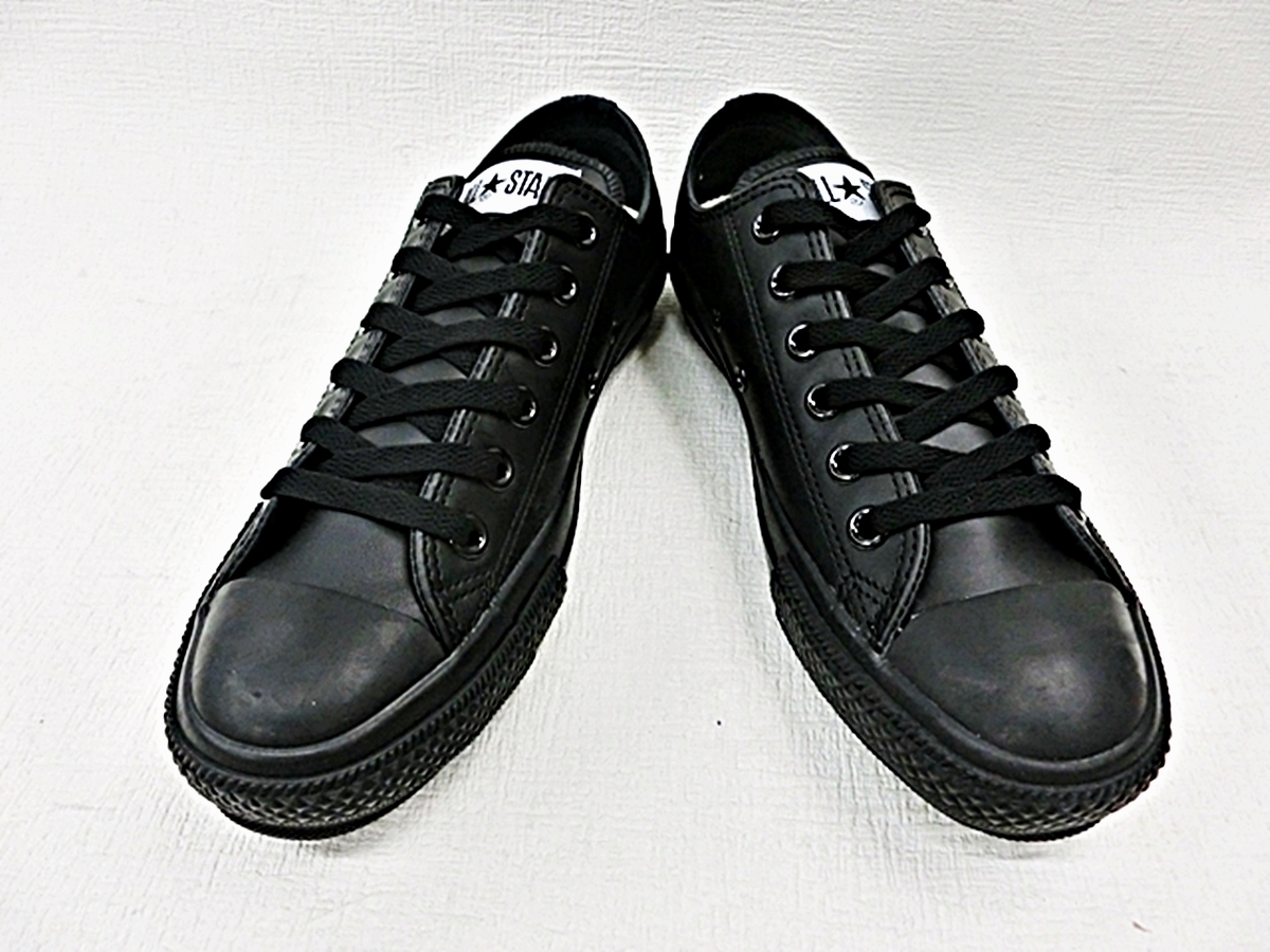  tax included 5,800 jpy new goods Converse all Star leather OX 1C049 black mono 25cm US6.5