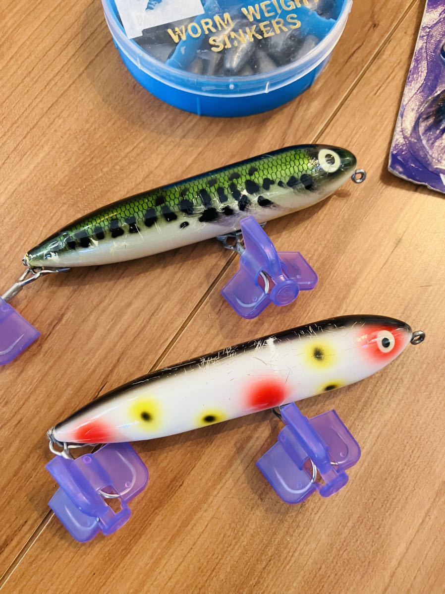 HEDDON ORIGINAL ZARA SPOOK 2個セット ケンクラフトシンカー、TEENWOODSスピナー付 ルアー オールドヘドン_画像3