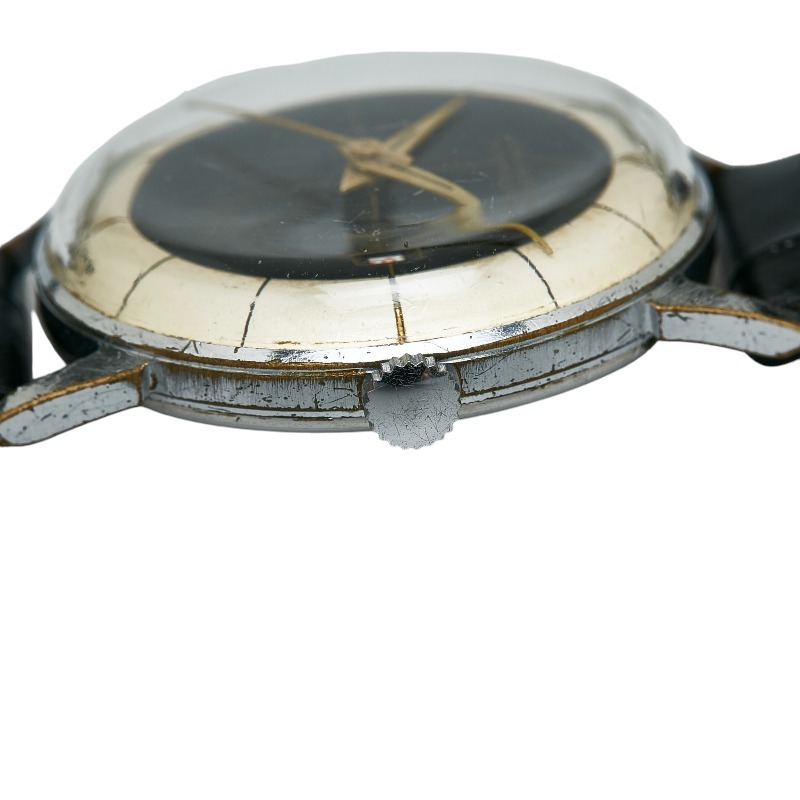  Junghans античный 15JEWELS неоригинальный ремень наручные часы механический завод черный белый циферблат нержавеющая сталь женский JUNGHANS [ б/у ]