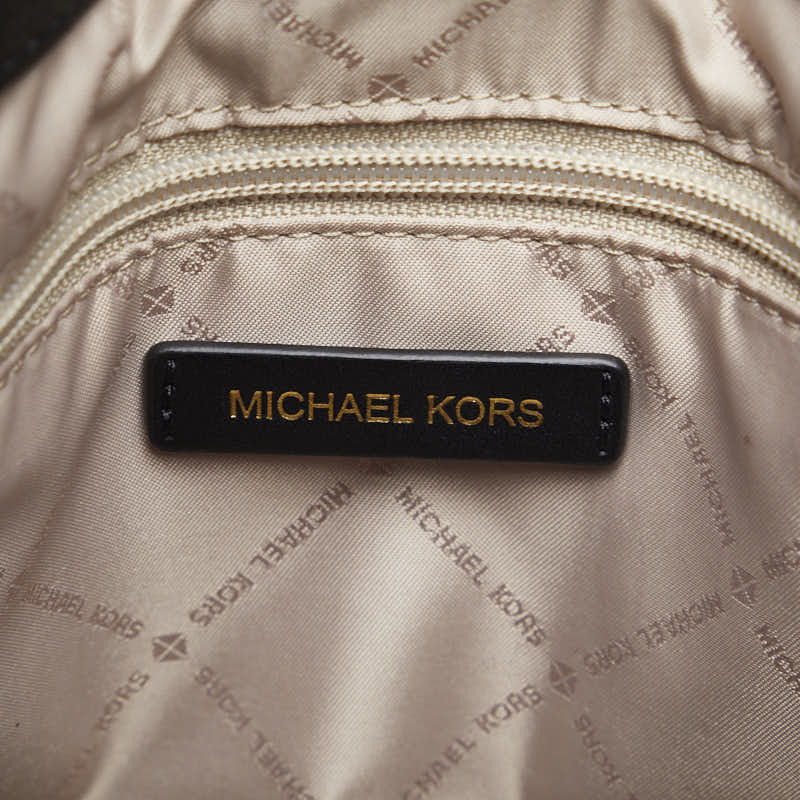 マイケルコース MKモノグラム ハンドバッグ トートバッグ ブラウン ブラック PVC レザー レディース Michael Kors 【中古】_画像7