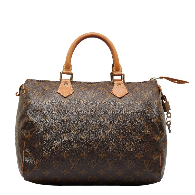 ルイ ヴィトン モノグラム スピーディ30 ハンドバッグ M41526 ブラウン PVC レザー レディース LOUIS VUITTON 【中古】_画像1