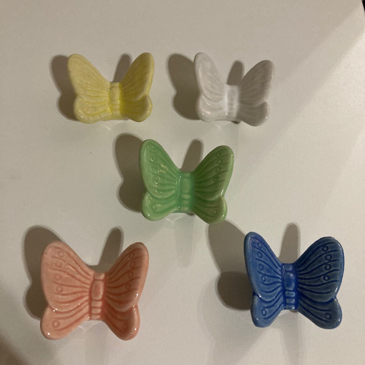 未使用　箸置き　カラフル　バタフライ　蝶々　5個セット