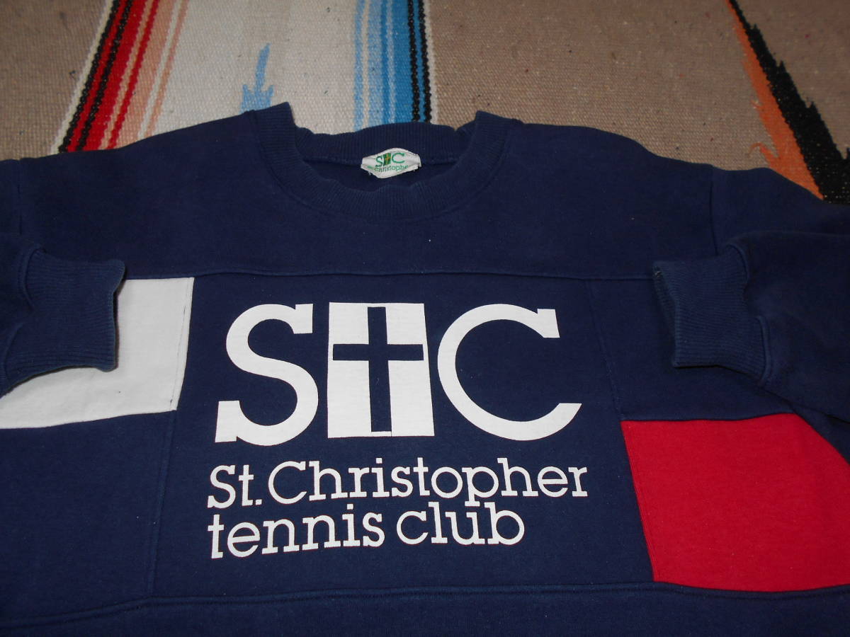 １９８０年代製 ST. CHRISTOPHER TENNIS CLUB セントクリストファー テニス クラブ VINTAGE CHRIS EVERT ビンテージ スウェット 日本製