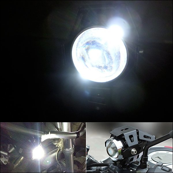 LEDヘッドライト (a) 2個セット バイク汎用 フォグランプ 白 10W 3段階切替 スイッチ付/23п_画像5