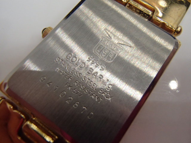エルジン ELGIN ゴールド インゴット 999.9 1g刻印 FK-577 ダイヤモンド付 クォーツ 腕時計 ＃60194.._画像6