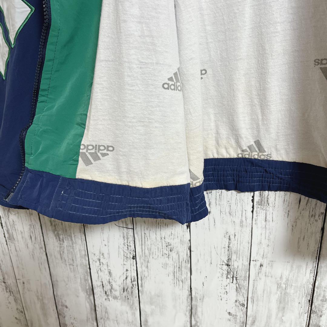 90's adidas アディダス ナイロンジャケット 2XL 紺 アーム刺繍 90's adidas アディダス ナイロンジャケット 2XL 紺 アーム刺繍