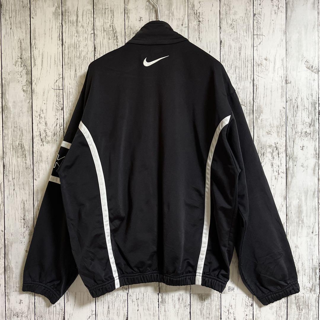 90\'s NIKE Nike jersey jersey L corresponding black black white tag embroidery sushu Logo 90 period Vintage old clothes HTK2180