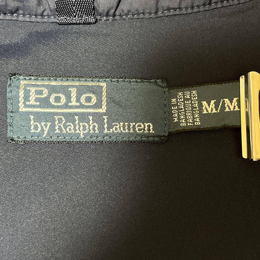 90's Polo by Ralph Lauren ラルフローレン ナイロンベスト L 紺 刺繍ポニー ワンポイント 90年代ヴィンテージ US古着 HTK2760_画像6