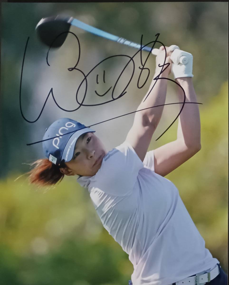 *.. Hyuga city . autograph autograph / photograph sibko2019AIG all britain woman open victory * Japan LPGA victory 6 times p Logo ru fur 