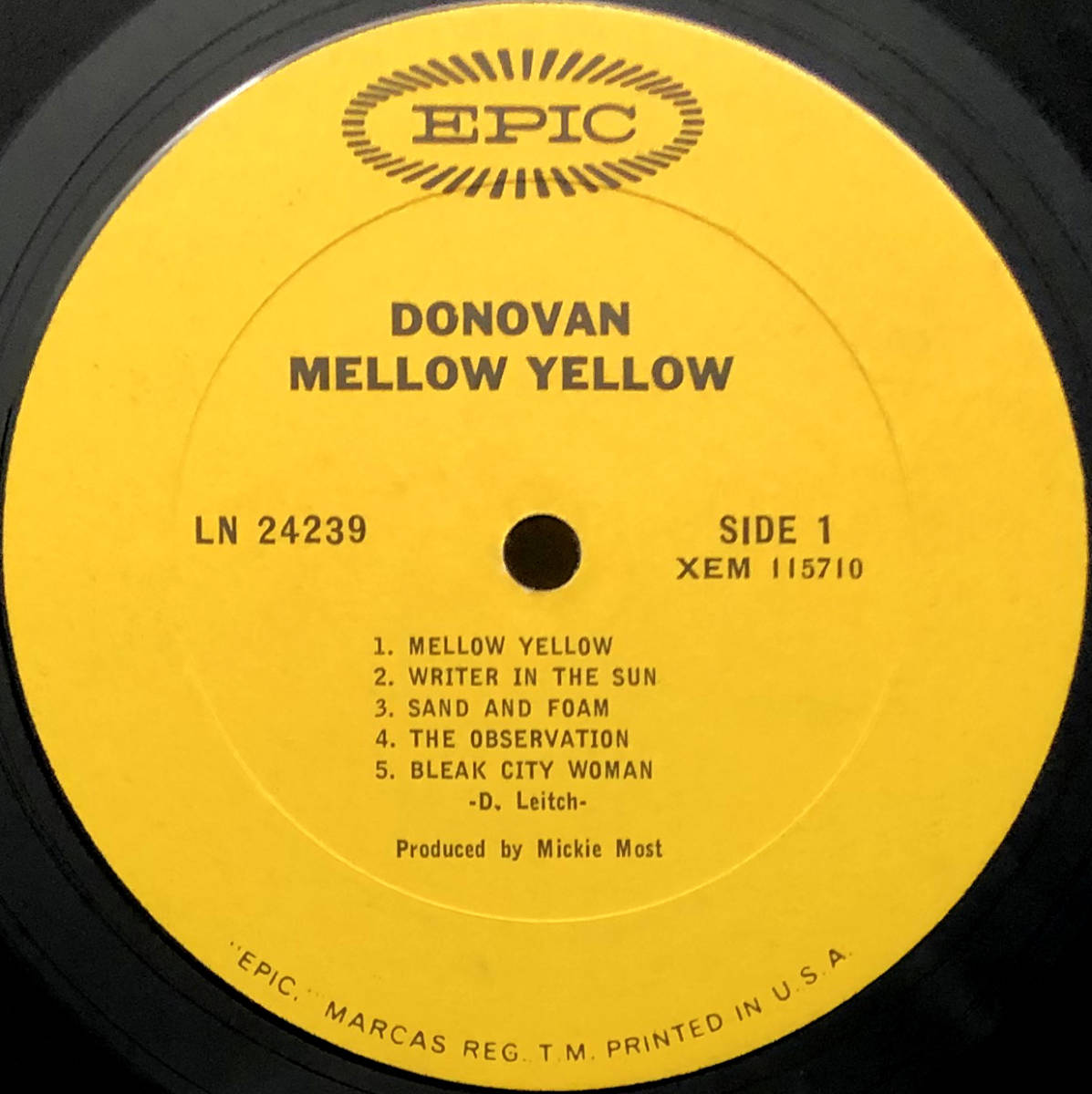 ★US ORIG MONO LP★DONOVAN/Mellow Yellow 1967年 初回黄ラベル サイケ～アシッドフォーク傑作 PAUL McCARTNEY参加 NICK DRAKEへの影響大_画像3