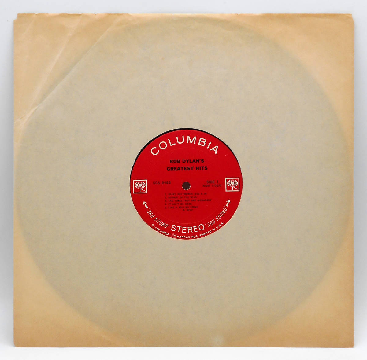★US ORIG LP★BOB DYLAN/Greatest Hits 1967年 初回2EYEラベル 音圧＆音抜最高 初期代表曲満載 Like A Rolling Stone, Mr. Tambourine Man_画像9