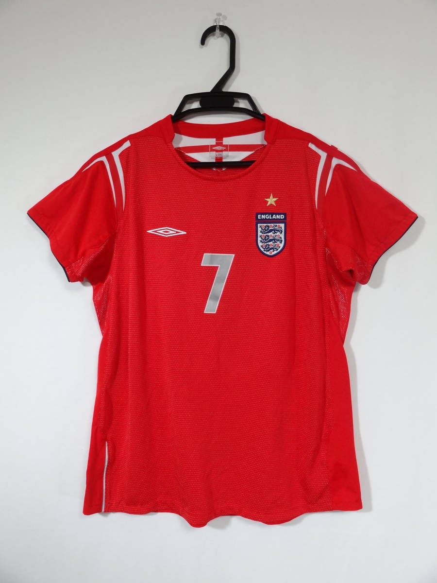 イングランド 代表 #7 BECKHAM ベッカム 04/06 アウェイ ユニフォーム アンブロ UMBRO レディース 女性用 M～L 送料185～ England_画像1