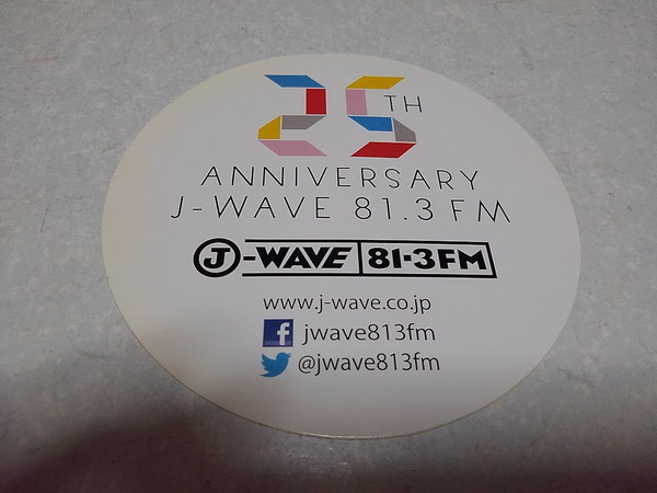 ▲　J-WAVE 81.3FM　【　25th　ステッカー　】_画像1