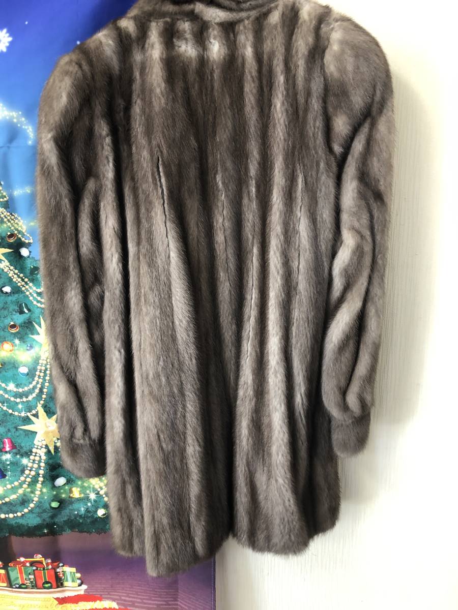 毛皮　THE AMERICAN FUR AWARDS 高級毛皮　ロングコート　丈約90ｃｍ　グレー　中古品_画像2