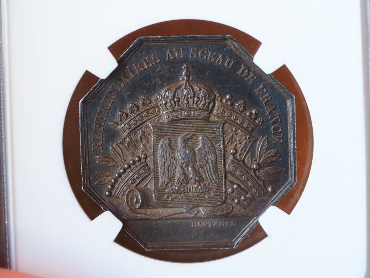 フランス　ナポレオン三世　八角形銀メダル　NGC アンティーク コイン