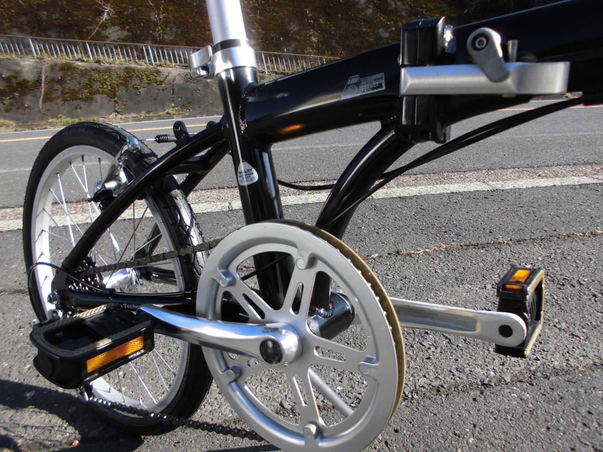 1円～★【yeah】※ 折り畳み自転車 SHIMANO 6速 20インチ ミニベロ 小径車 黒色11592_画像8