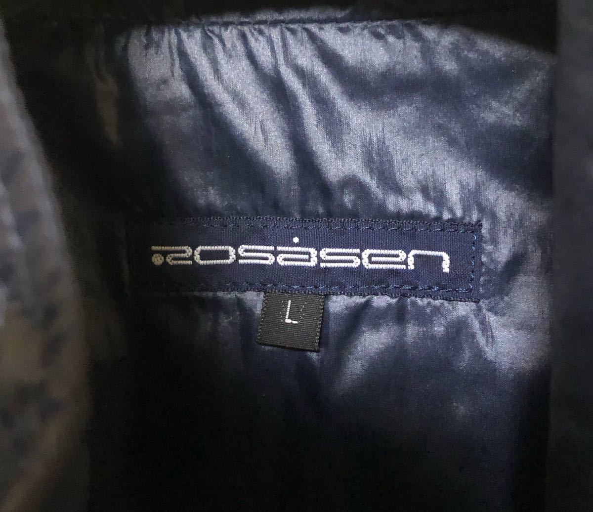 ◆ロサーセン Rosasen◆ダブルジップ キルティング 中綿入り 半袖 ジャケット L ネイビー_画像7