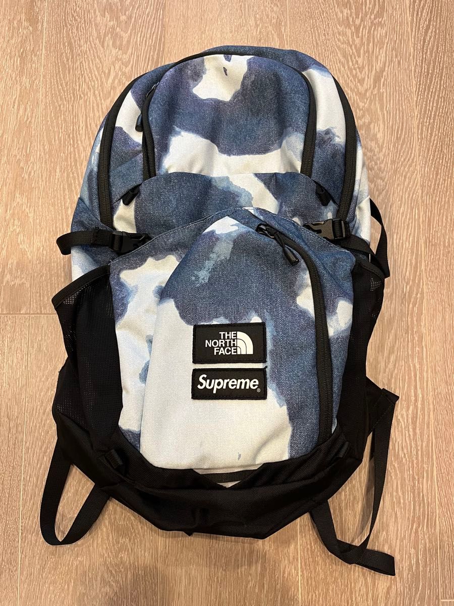 supreme The North Face Bleached Denim Print Backpack Indigo リュック