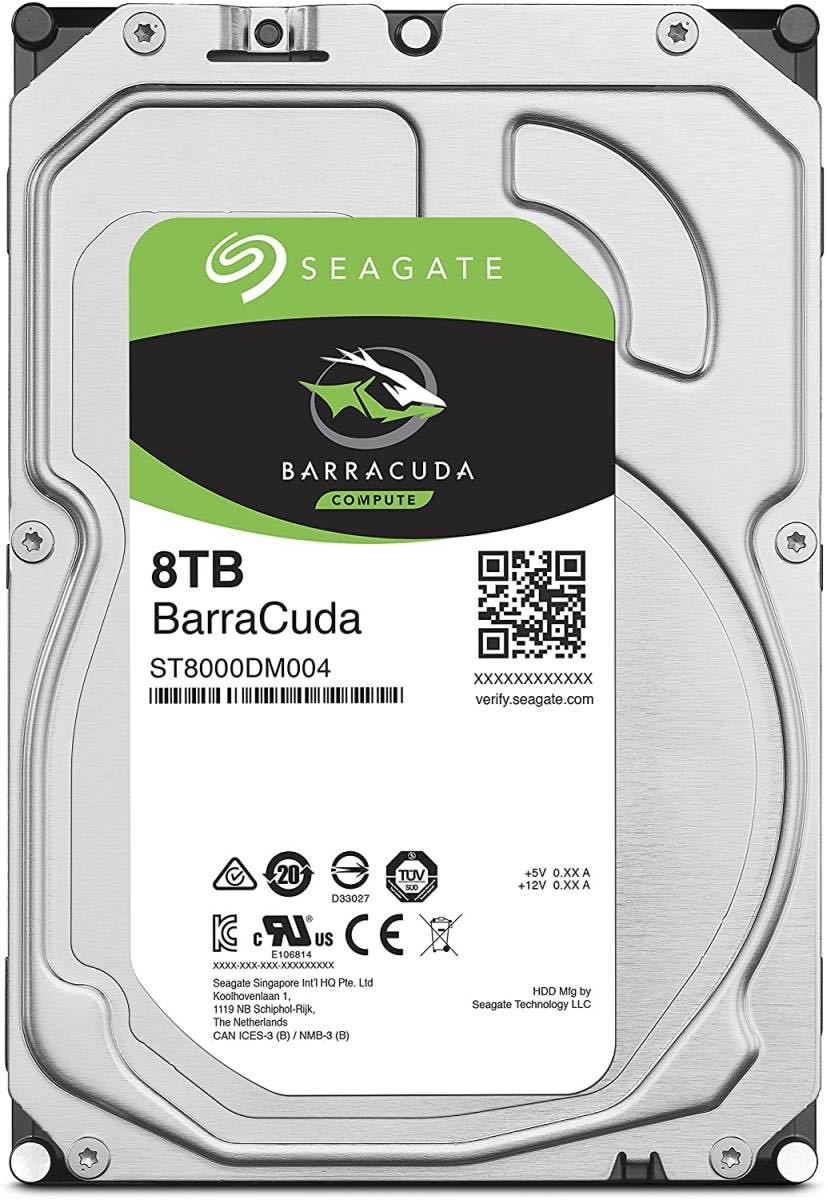 【未使用】Seagate BarraCuda 3.5インチ 8TB 内蔵ハードディスク HDD 6Gb/s 256MB 5400rpm ST8000DM004_画像1