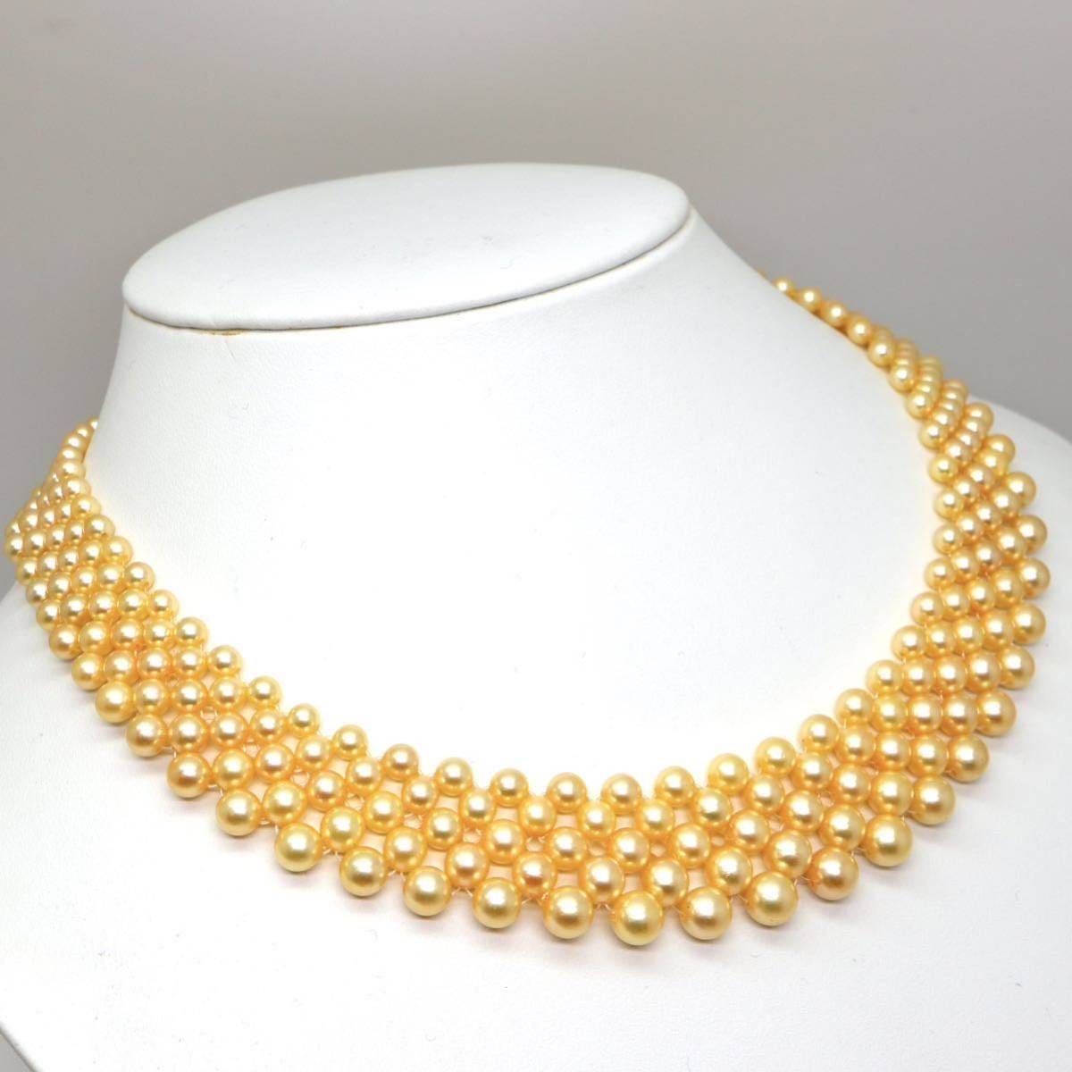 豪華!!◆K14 アコヤ本真珠ネックレス◆D 約48.1g 約41.0cm 3.5-7.0mm珠 真珠 パール pearl ジュエリーjewelry necklace EA5/EB0_画像3