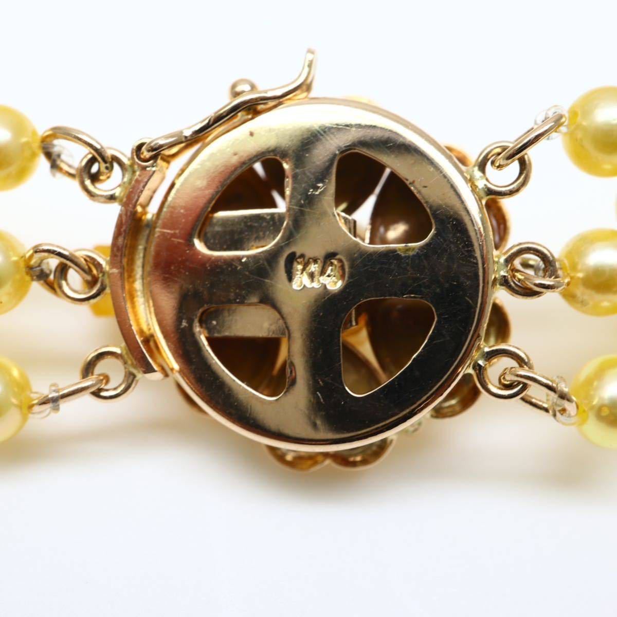 豪華!!◆K14 アコヤ本真珠ネックレス◆D 約48.1g 約41.0cm 3.5-7.0mm珠 真珠 パール pearl ジュエリーjewelry necklace EA5/EB0_画像7