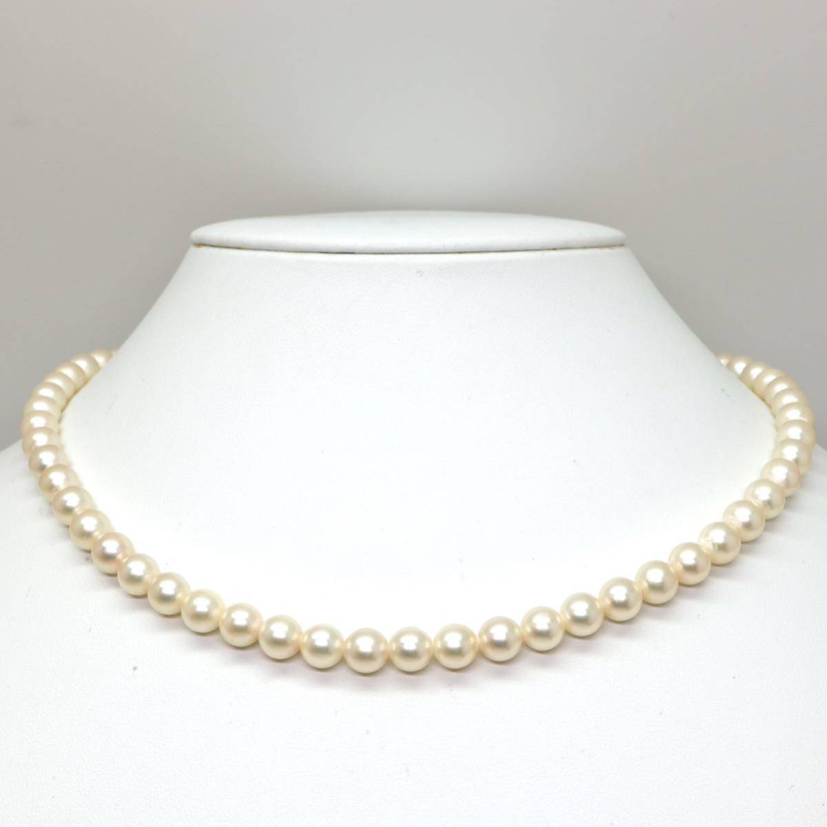 良質!!◆アコヤ本真珠ネックレス◆D 約30.0g 約43.0cm 6.5-7.0mm 真珠 パール pearl ジュエリーjewelry necklace DF0/EA7_画像2