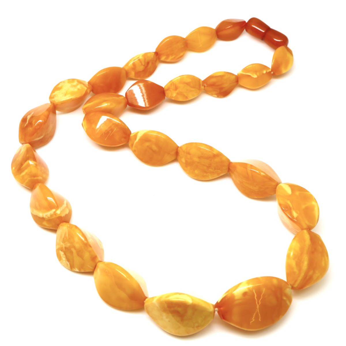 ◆天然ロイヤルアンバーネックレス◆D 約42.5g 約52.0cm 本琥珀 amber ジュエリーnecklace EA5/EB5_画像4