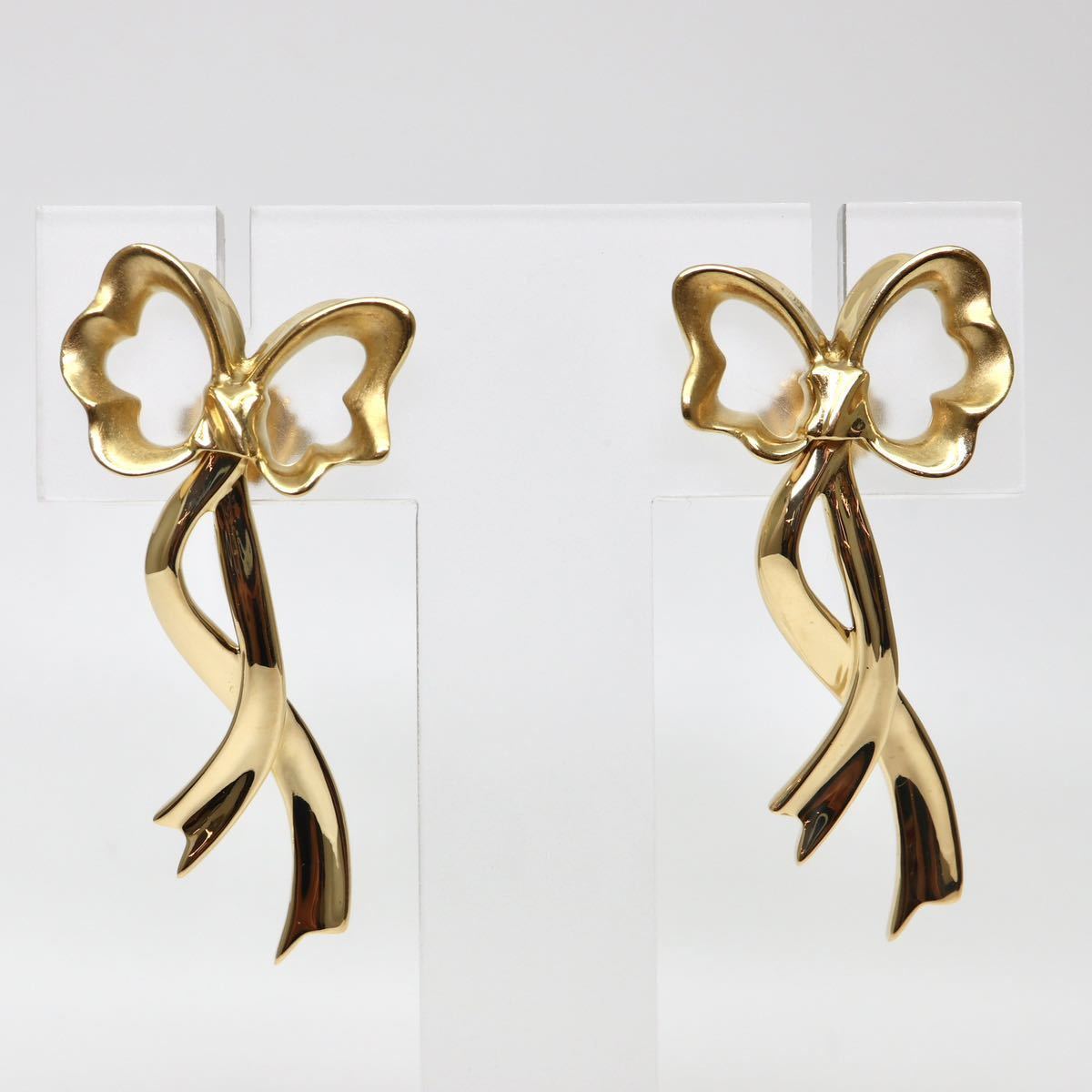 TIFFANY&Co.(ティファニー）◆K18(750) ボウリボンピアス◆D 約10.5g ribbon earring pierce ジュエリー jewelry EH3/EI5_画像1