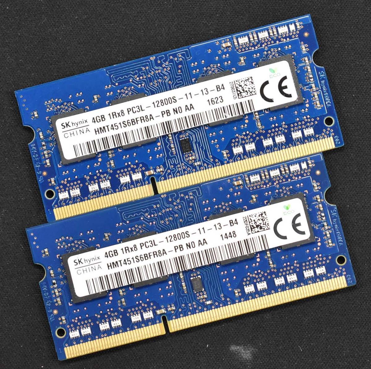 8GB (4GB 2枚組) PC3L-12800S DDR3-1600 S.O.DIMM 204pin 1Rx8 1.35V 低電圧対応 1.5V対応 SK-HYNIX 4G 8G (管:SA0068 x7s_画像1