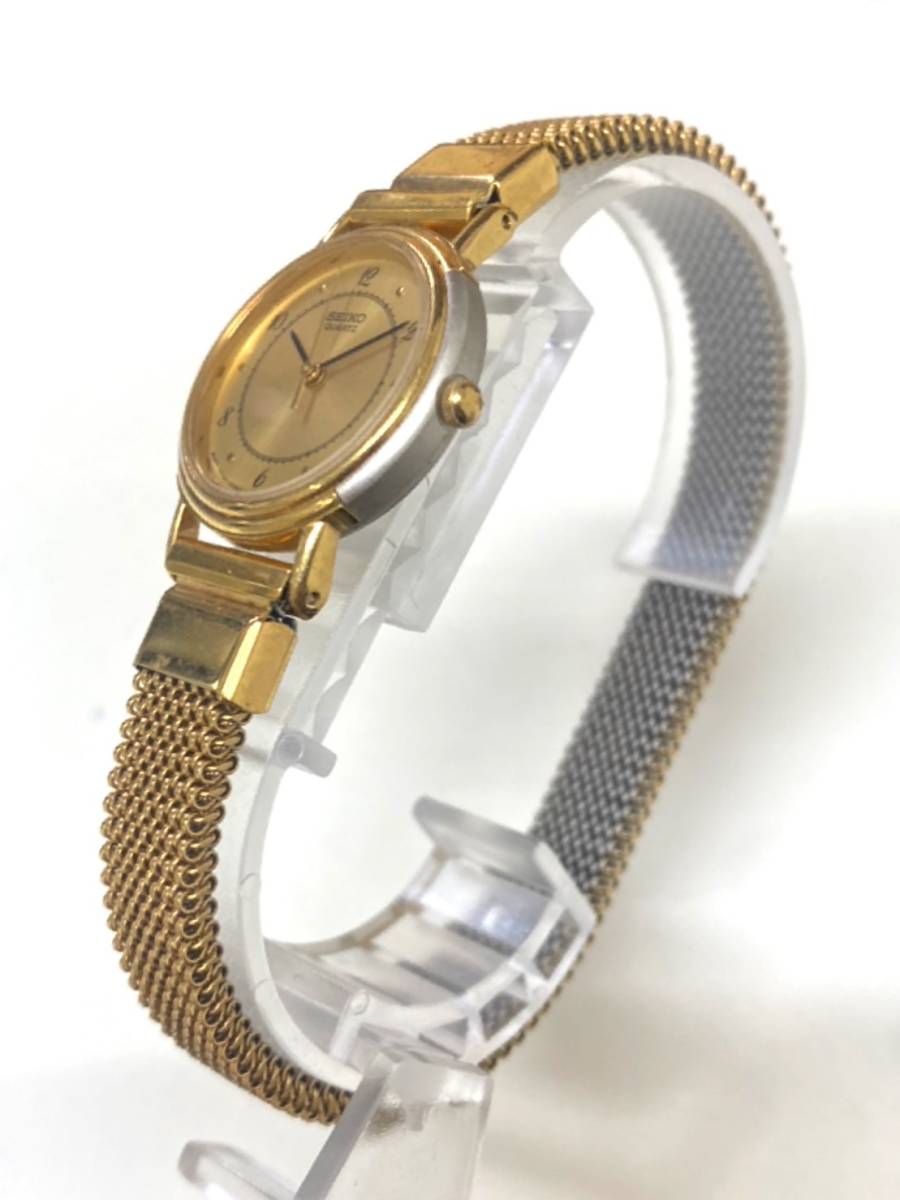 美品 セイコー SEIKO 腕時計 クォーツ ラウンドフェイス ゴールド文字盤 7321-0120 未稼働 mt112203_画像5